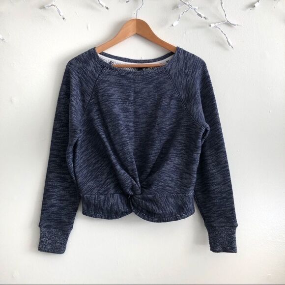 J. Crew Twist front oversize crop sweatshirt - Picture 1 of 6